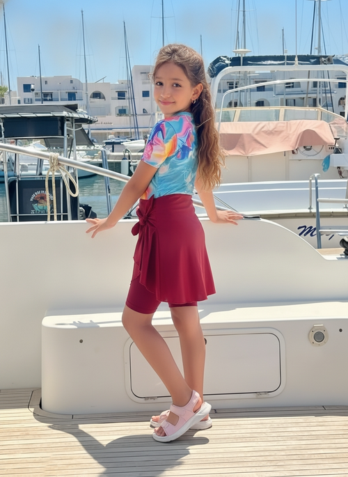 Burkini Fille bordeaux